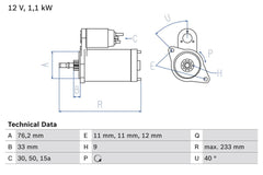 Anlasser Starter für VW GOLF II SCIROCCO JETTA CADDY I Cabriolet