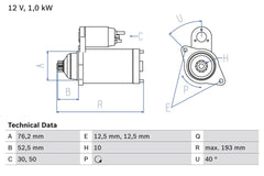 Anlasser Starter für VW SKODA SEAT AUDI POLO IV FOX Schrägheck Stufenheck BORA