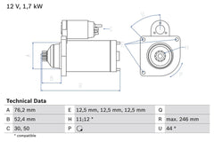 Anlasser Starter für VW SKODA SEAT AUDI GOLF VI Variant POLO V CADDY III