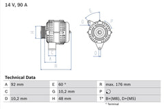 Lichtmaschine Generator für MERCEDES-BENZ PUCH E-KLASSE T-Model 124 Stufenheck