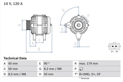 Lichtmaschine Generator für VW SEAT FORD CADDY II Kasten/Großraumlimousine GOLF