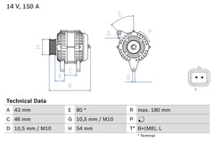 Lichtmaschine Generator für PEUGEOT CITROËN FIAT LANCIA RENAULT PARTNER