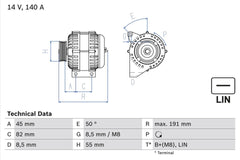 Lichtmaschine Generator für VOLVO S60 I V70 II S80 XC90 XC70 Cross Country VAN