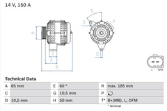 Lichtmaschine Generator für MERCEDES-BENZ E-KLASSE T-Model S-KLASSE CLK