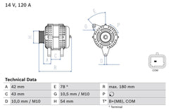Lichtmaschine Generator für CITROËN PEUGEOT OPEL DS C3 III C4 CACTUS C-ELYSEE