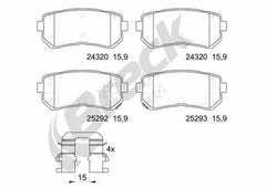 Bremsbelagsatz Scheibenbremse Hinterachse für KIA HYUNDAI SPORTAGE IV CEE'D