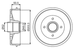 2x Bremstrommel Hinterachse für NISSAN MICRA III C+C NOTE
