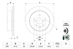 Bremsscheibe Hinterachse für LEXUS IS III