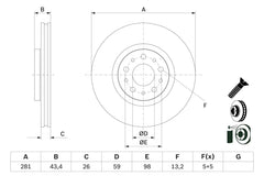 Bremsscheibe Vorderachse für FIAT TIPO Kombi Schrägheck Stufenheck