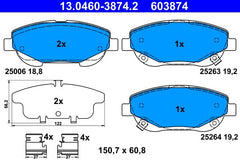 Bremsbelagsatz Scheibenbremse Vorderachse für TOYOTA AVENSIS Kombi Stufenheck