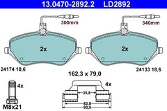 Bremsbelagsatz Scheibenbremse Vorderachse für CITROËN PEUGEOT C5 III Break C6