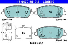 Bremsbelagsatz Scheibenbremse Vorderachse für HYUNDAI KIA i30 FASTBACK
