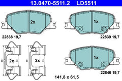 Bremsbelagsatz Scheibenbremse Vorderachse für OPEL INSIGNIA B Country Tourer