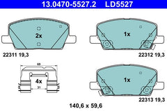 Bremsbelagsatz Scheibenbremse Vorderachse für CHEVROLET OPEL TRAX MOKKA / X