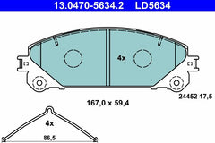 Bremsbelagsatz Scheibenbremse Vorderachse für LEXUS TOYOTA ES NX RX ALPHARD /