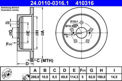 Bremsscheibe Hinterachse für LEXUS RX