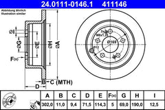 2x Bremsscheibe Hinterachse für HYUNDAI SANTA FÉ II Kasten/SUV