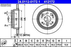 2x Bremsscheibe Hinterachse für HONDA FR-V STREAM