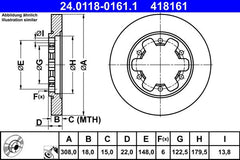 2x Bremsscheibe Hinterachse für FORD TRANSIT V363 Kasten Pritsche/Fahrgestell