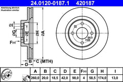 2x Bremsscheibe Vorderachse für LADA 110 111 112 GRANTA Liftback KALINA