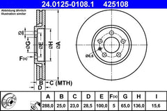 2x Bremsscheibe Vorderachse für VW GOLF III Variant PASSAT B3/B4 VENTO