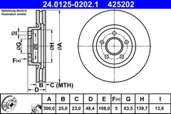 2x Bremsscheibe Vorderachse für FORD TOURNEO CONNECT / GRAND V408