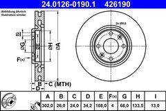 2x Bremsscheibe Vorderachse für CITROËN PEUGEOT DS C4 III DS5 208 I II 2008
