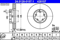 2x Bremsscheibe Vorderachse für FORD TRANSIT Kasten Pritsche/Fahrgestell Bus