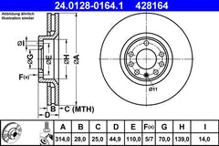 2x Bremsscheibe Vorderachse für OPEL SAAB SIGNUM CC VECTRA C Caravan