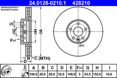 2x Bremsscheibe Vorderachse für VOLVO S60 II Cross Country S80 V60 I V70 III