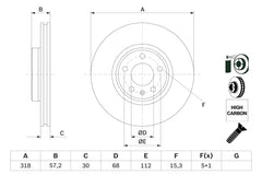 2x Bremsscheibe Vorderachse für AUDI A4 Allroad B9 Avant A5 Sportback Cabriolet