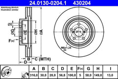 2x Bremsscheibe Vorderachse für SUBARU FORESTER LEGACY IV Station Wagon V