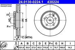 2x Bremsscheibe Vorderachse für OPEL VAUXHALL ASTRA J Caravan GTC Stufenheck