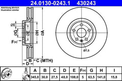 2x Bremsscheibe Vorderachse für VOLVO C40 EC40 EX40 S60 III S90 II V60 Cross