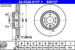 2x Bremsscheibe Vorderachse für OPEL SAAB SIGNUM CC VECTRA C Caravan