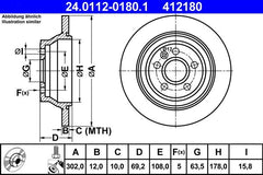 2x Bremsscheibe Hinterachse für VOLVO S80 II V70 III XC70 VAN