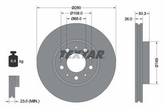 2x Bremsscheibe Vorderachse für VOLVO C70 I Coupe Cabriolet S70 S90 V70 V90