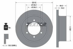 2x Bremsscheibe Hinterachse für MITSUBISHI DELICA / SPACE GEAR GALLOPER PAJERO