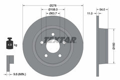 2x Bremsscheibe Hinterachse für FORD TOURNEO CONNECT TRANSIT
