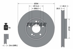 2x Bremsscheibe Vorderachse für HYUNDAI SANTA FÉ I Kasten/SUV