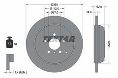 2x Bremsscheibe Hinterachse für MERCEDES-BENZ M-KLASSE R-KLASSE