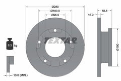 2x Bremsscheibe Hinterachse für FORD TRANSIT Kasten Pritsche/Fahrgestell Bus