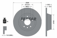 2x Bremsscheibe Hinterachse für AUDI TT Roadster