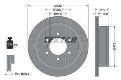 2x Bremsscheibe Hinterachse für MITSUBISHI PAJERO IV Van