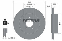 2x Bremsscheibe Hinterachse für CHRYSLER DODGE LANCIA 300C Touring CHALLENGER