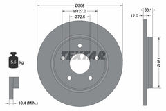 2x Bremsscheibe Hinterachse für CHRYSLER DODGE FIAT VW GRAND VOYAGER V CARAVAN