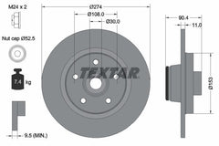 2x Bremsscheibe Hinterachse für MERCEDES-BENZ NISSAN RENAULT CITAN