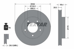 2x Bremsscheibe Vorderachse für SSANGYONG DAEWOO ACTYON I SPORTS II KYRON