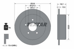 2x Bremsscheibe Hinterachse für JEEP WRANGLER III