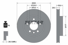 2x Bremsscheibe Vorderachse für VW AMAROK Pritsche/Fahrgestell